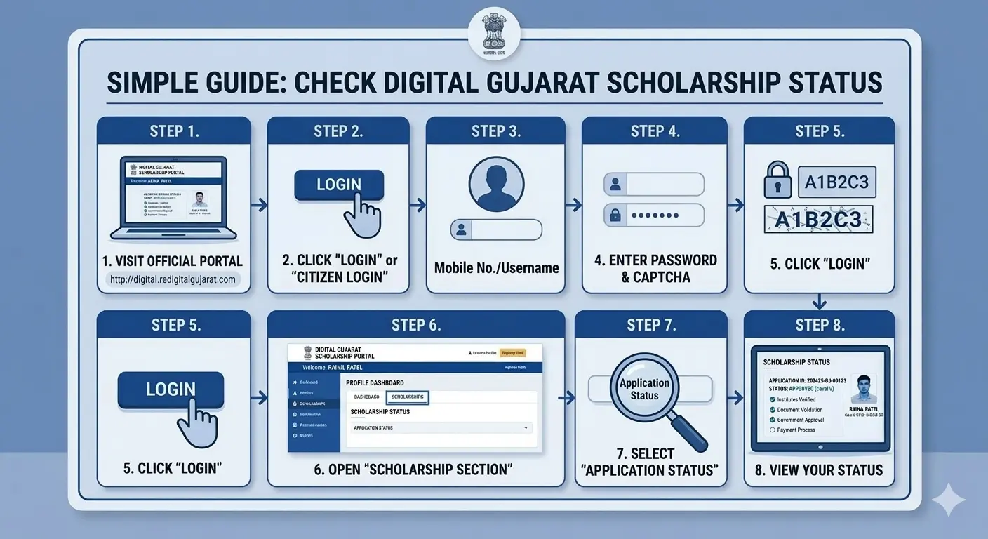 Digital Gujarat Scholarship Status Check 2025–26: Complete Step-by-Step Guide 3 checj